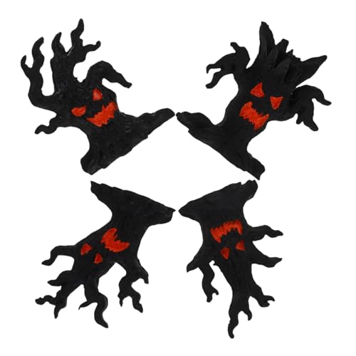 JOINPAYA 4 Stück Dekorative Ornamente der Dryade Schläger blinken Halloween-Banner- Aufkleber Halloween Party Deko Halloween Dekoration Geisterminiaturen Halloween-Charme Harz Black von JOINPAYA