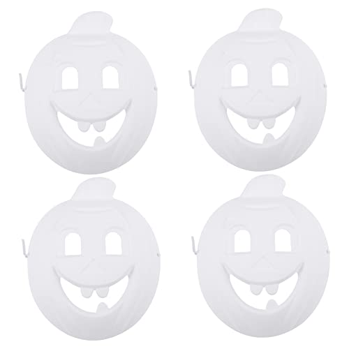 JOINPAYA 4 Stück Diy-maske Led-maske Halloween-maske Teufelmaske Masken Beängstigende Maske Leere Kürbismaske Maskerademaske Für Halloween-kürbismaske Weiß Zellstoff von JOINPAYA