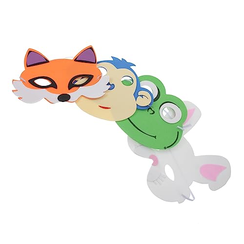 JOINPAYA 4stücke Teiliges Tiermasken Halloween Und Kostümpartys Lustige Tiergesichtsmasken Fuchs Frosch Kaninchen Blauer Affe Für Erwachsene von JOINPAYA