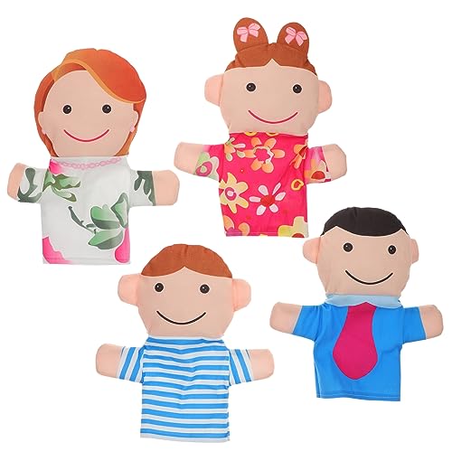 JOINPAYA Familienpuppen-Set – 4 Handpuppen Für Kleinkinder Kinder Pädagogisches Lernspielzeug Handpuppenfamilie Requisiten Für Theatershows Geburtstagsgeschenk Für Kinder von JOINPAYA
