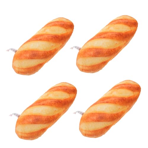 JOINPAYA 4 Stück Gefülltes Brot Plüschspielzeug Brotwurfkissen Simulation Brot Plüschbrot Kunstbrotdekoration Lustiger Plüsch Plüschtier in Brotform Brot Brotpuppe Pp Baumwolle von JOINPAYA