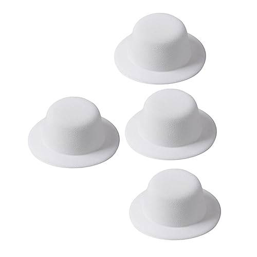 JOINPAYA 4 Stück Hut Embryo Kleiner Zylinder Mini-Schaumstoffhüte Mini -Strohhut Seidenhaube zum Schlafen Kappe Kreatives Bastelset DIY-Zubehör kleine Tops hüte Haarnadelhut Gebürstet Weiß von JOINPAYA