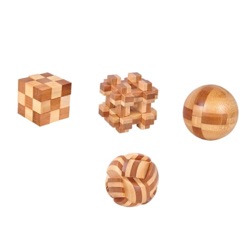 JOINPAYA 4 Stück Kongming Schlossspielzeug Kinderspielzeug Intellektuelles Luban-Lock- Interlock- Kongming-sperre Intellektuelles Puzzle- Braun Bambus JOINPAYA 4 Stück Kongming Schlossspielzeug Kinderspielzeug Intellektuelles Luban-Lock- Interlock- Kongming-sperre Intellektuelles Puzzle- Braun Bambus von JOINPAYA