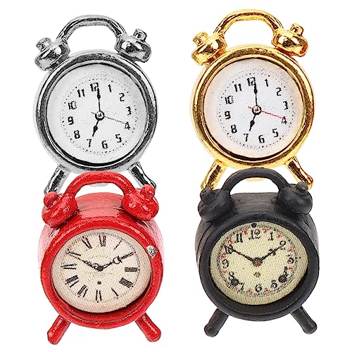 JOINPAYA 4 Stück Maßstab Miniatur Uhr Modell Bunte Miniatur Zubehör für Puppenhaus Dekoration als Bastelmaterial für Kreative Spielideen Zufällige Farbe von JOINPAYA