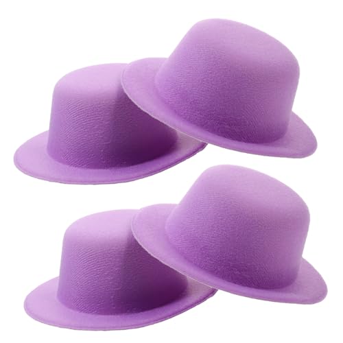 JOINPAYA 4 Stück Mini DIY Filzhüte Lavendel Miniatur Hüte für Basteln Puppen Deko Kleine Formelle Schneemann Hüte für Handwerk und Festtage von JOINPAYA