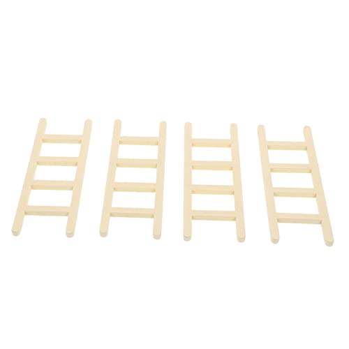JOINPAYA 4 Stück Mini-Leiter Puppenhauszubehör Geländer Mini-Trittleiter Puppenstubenleiter Miniatur-Zubehör Korb holzspielzeug House Decoration Mini-Hausaccessoire Layout-Requisite von JOINPAYA