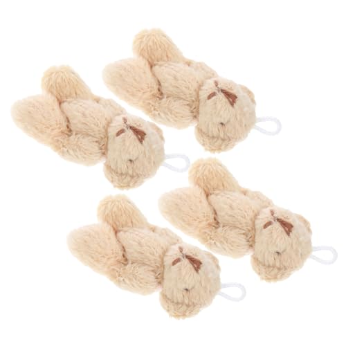 JOINPAYA 4 Stück Mini-Plüschbär kuschelbären Cute Decor süßer schlüsselanhänger süße schlüsselanhänger plüschanhänger verschleißfestes Bärendekor hängende Mini-Bärenfiguren Khaki von JOINPAYA