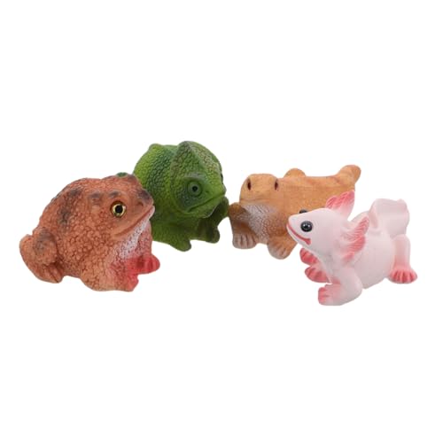 JOINPAYA 4 Stück Miniatur Echsenfiguren aus Harz Realistische Chamäleon Frosch Figuren für DIY Moosgarten Terrarien Feengarten Dekoration Vielseitige Mini Reptilien Modelle für Landschaften von JOINPAYA