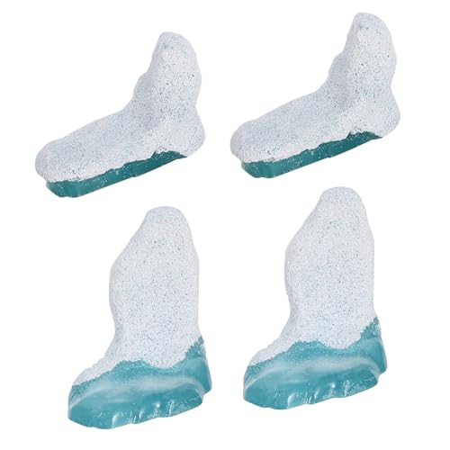 JOINPAYA 4 Stück Miniatur Figuren aus Langlebigem Resin Detaillierte Floeberg Skulpturen für Mikro Landschaften Dekoration für Feengärten Schreibtisch und Sammler von JOINPAYA