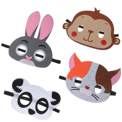 JOINPAYA 4 Stück Multifunktions-Tiermaske halloween costume halloween kleidung faschingsaccessoires gesichtsmaske halloween Maskenset Maskerade tierische Maske Cosplay-Tiermasken Vlies von JOINPAYA