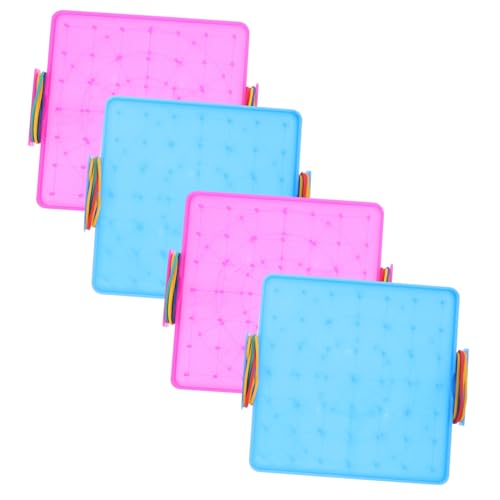 JOINPAYA 4 Stück Nagelbrettunterrichtshilfen Kind Werkzeug Planke Geoboards für das Klassenzimmer Stecktafeln kunststoffbrett plastikplatte plasteteller Geoplatten aus Kunststoff Geobrett von JOINPAYA