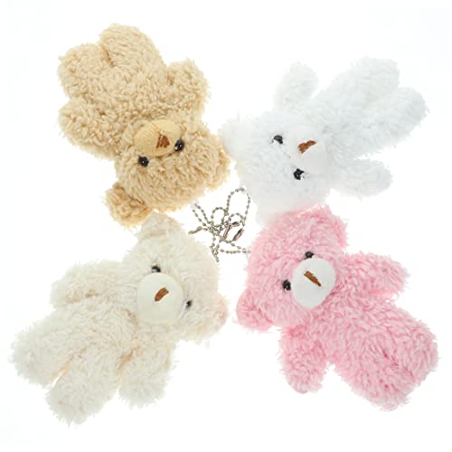 JOINPAYA 4 Stück Plüschbär lauch Kuscheltier niedliche Bärchenanhänger weihnachsgeschenke wheinatsgeschenke Plüsch-Bären-Anhänger Dekorationsbeutelanhänger Geldbeutel-Anhänger von JOINPAYA