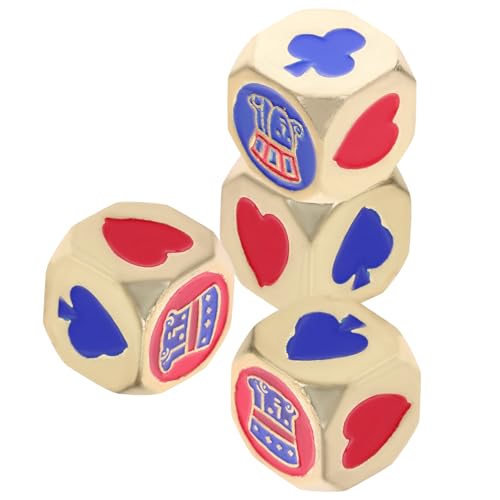 JOINPAYA Einzigartiges Retro-würfelspiel 4 Stück Metall-pokerwürfel Glatte Kanten Für Gesellige Zusammenkünfte von JOINPAYA