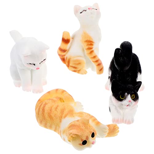 JOINPAYA 4 Stück Puppenhaus Orange Katze Mini-katzenfiguren Tiere Basteln Bonsai-katzenfigur Puppenhaus-katzenstatuen Puppenhaus-Katze-Ornament Miniatur-tiermodell Mini-Tiere-Modell Harz von JOINPAYA