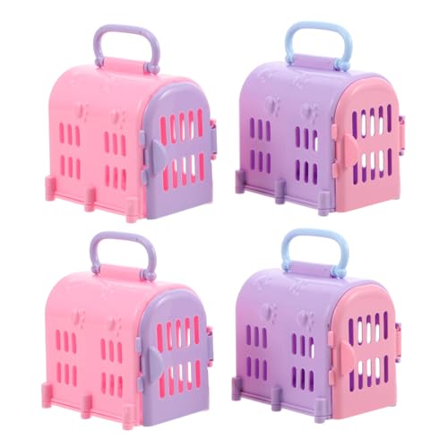 JOINPAYA 4 Stück Realistische Puppenhaus Reisebox Für Haustiere Zum Rollenspiel Kleine Für Kleine Hunde Und Katzen Spielzeug Miniatur Reisekäfigzubehör Für Haustiere von JOINPAYA