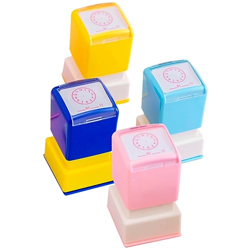 JOINPAYA 4 Stück Stempeluhr Für Selbst Klein Stempel Für Liebenswert Uhrenstempel Briefmarken Geburtstag Herstellung Party Lehre Favorisieren Personalisiert Abs von JOINPAYA