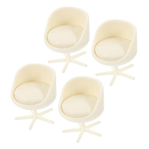 JOINPAYA 4 Stück Stuhl Für Spielzeughaus Machen Miniatur Winzig Zahlen Puppe Dekoration Filigrane Mini-Stuhl-dekore Stuhl Modelle Kleine Hausmöbel Mini-plastikstuhl Mini-hausstuhl Abs Weiß von JOINPAYA