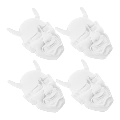 JOINPAYA 4 Stück Teiliges DIY Masken Weiße PVC Blanko Masken zum Bemalen Halloween Fasching Karneval Verkleidung für Jugendliche und Erwachsene von JOINPAYA