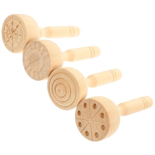JOINPAYA 4 Stück Teiliges Holz Clay Moulds DIY Tonwerkzeuge Glatte Stempel Bastelset für Kreatives Modellieren und Handwerksspiele von JOINPAYA