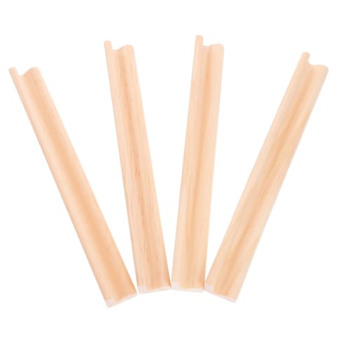 JOINPAYA 4 Stück Teiliges Holz Domino Tablett mit Buchstabenständern Praktisches DIY Holz Domino Rack für Spielerisches Lernen Langlebig und Handfreundlich von JOINPAYA