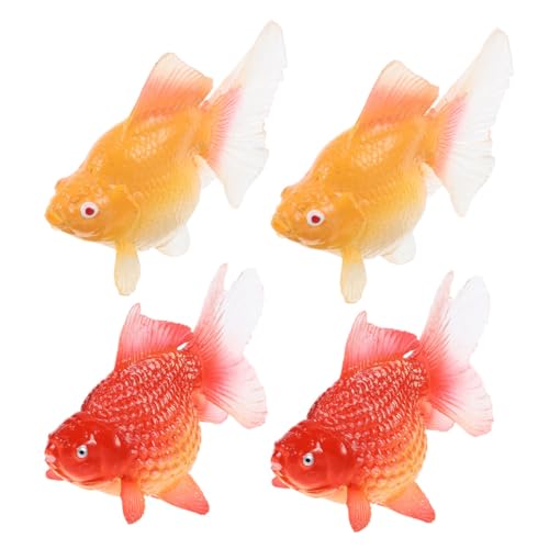 JOINPAYA 4 Stück Teiliges Realistische Koi Fisch Figuren Schwimmende Künstliche Goldfisch Deko für Aquarium Teich Sichere Langlebige Kunststoff Modelle von JOINPAYA
