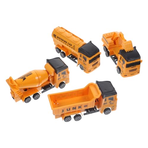 JOINPAYA 4 Stück Teiliges Spielzeugauto Pull Back Funktion Friktionsantrieb Bunte Baumaschinen für Jungen Mädchen von JOINPAYA