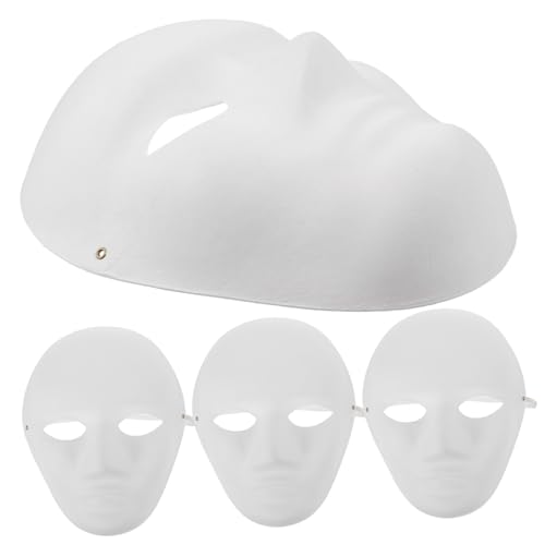 JOINPAYA Halloween Maske 4er Set Diy Masken Aus Papiermasse Weiße Leere Masken Für Halloween Kostümpartys Und Bühnenaufführungen Bastelmasken Zum Bemalen Und Gestalten Für Kreative Anlässe von JOINPAYA