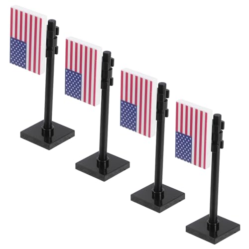 JOINPAYA 4 Teiliges Amerikanisches Flaggen Set Mit Stange – Mini Soldaten Bausteine ​​Zum Unabhängigkeitstag Armee Actionfiguren Spielset Für von JOINPAYA