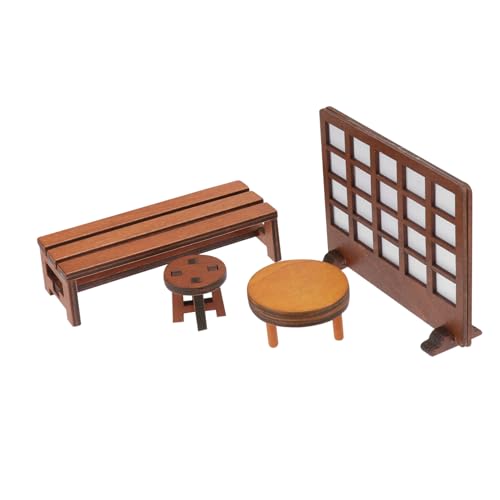 JOINPAYA 4 Teiliges Holz Bildschirmtisch Set Dekorative Wohnaccessoires Puppenhaus Raumdekor Möbel Ornament Vintage Heimdekor Dekorationen Retro Schreibtisch Tisch JOINPAYA 4 Teiliges Holz Bildschirmtisch Set Dekorative Wohnaccessoires Puppenhaus Raumdekor Möbel Ornament Vintage Heimdekor Dekorationen Retro Schreibtisch Tisch von JOINPAYA