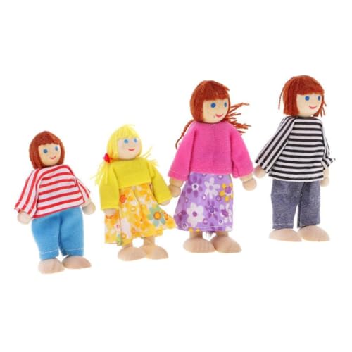 JOINPAYA 4-teiliges Puppenspielzeug Aus Holz – Puppen Für Weltspiele Puppenset Für Kinder – Puppenhauszubehör Und Reißfest Rolle von JOINPAYA