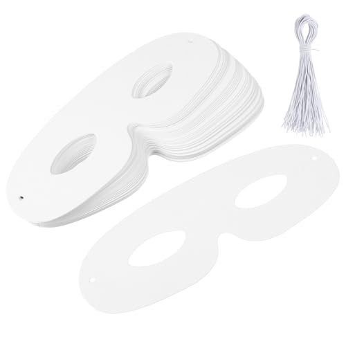 JOINPAYA 40 Sätze Diy-maske Kostüm Schmücken Säubern Maskerade Leere Masken Gesichtsmaske Realistisch Voll Weisses Gesicht Gesichts- Maske Reinigen Geführte Partei Led-maske Weiß Papier von JOINPAYA
