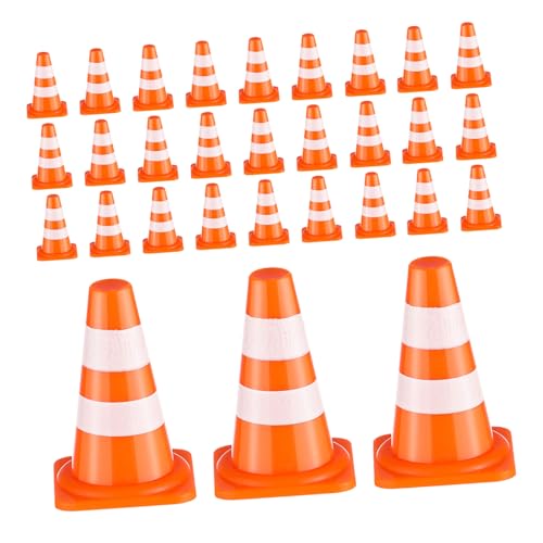JOINPAYA 40 Stück Teiliges Mini Verkehrsleitkegel Set aus Realistische Kleine Straßenkegel für Pädagogisches Verkehrszeichen Kreative Rollenspiele und Lernspielzeug für Jungen und Mädchen von JOINPAYA