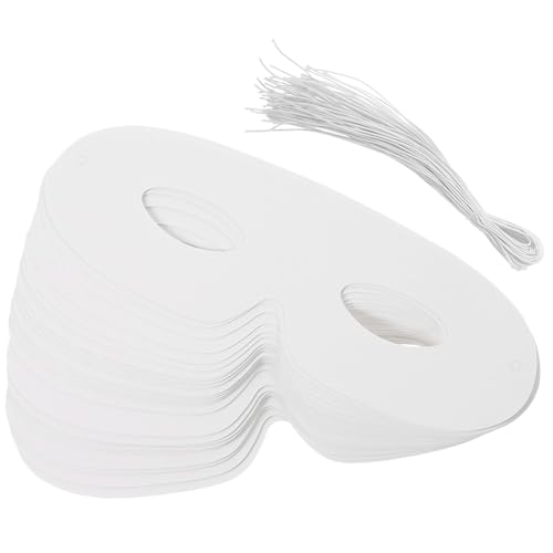 JOINPAYA 40 Stück Teiliges Weiße Papier Halbgesichts Masken zum Bemalen Leichte DIY Masquerade Masken mit Elastischem Band Sichere Bastelmasken für Fasching Karneval Halloween und Cosplay von JOINPAYA