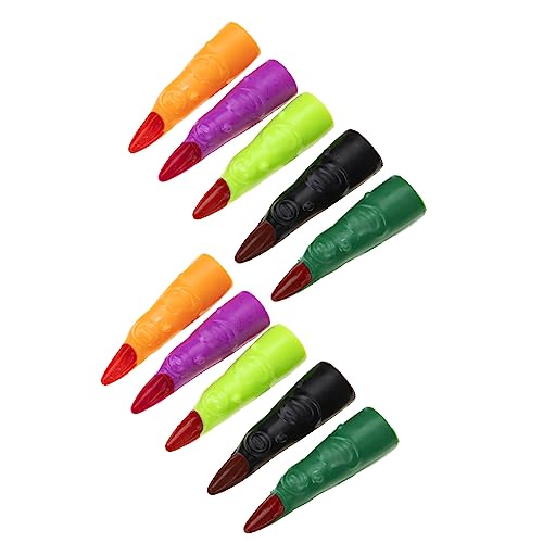 JOINPAYA 40Stücke Halloween Hexenfinger Bunte Falsche Fingernägel für Cosplay und Kostümpartys Wiederverwendbare Requisiten von JOINPAYA
