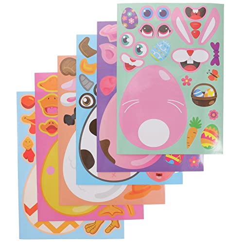 JOINPAYA 48 Blatt Ostereier-aufkleberspielzeug Puzzlematte Wandtattoo Hause Gesichtsaufkleber DIY-Ei-Aufkleber -Puzzle-Aufkleber Ei Wandtattoo DIY-ostereieraufkleber Papier von JOINPAYA