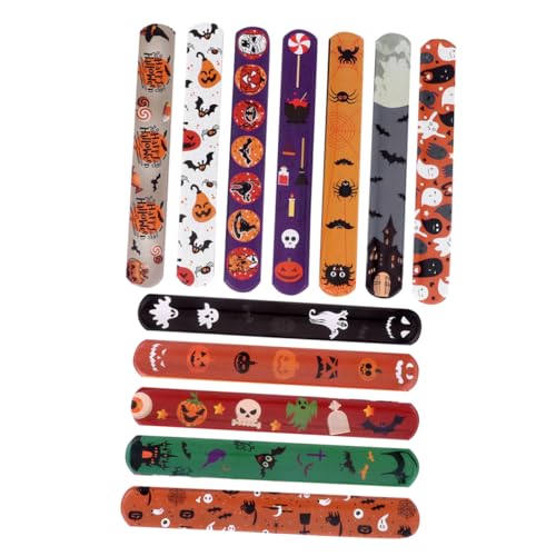 JOINPAYA 48 Stück Pop-Kreis-Armband Halloween-Party-Dekoration Halloween-Armband Halloween-Kinderspielzeug glühen Halloween-Ringe Armbänder Armbinde halloween deko Partygeschenk von JOINPAYA