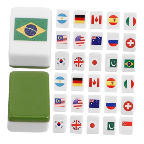 JOINPAYA 48 Teiliges Mahjong Set Bausteine Party Plattenspieler Spiel Fluchtspiele Spielzeug Essen Picknick Spiele Push Kachelspiel Flaggenspiel Für Frühlingspicknick Majong von JOINPAYA