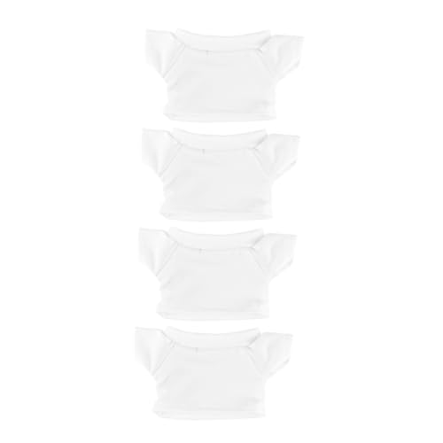 JOINPAYA 4Stücke Shirt Einfarbiges Puppenshirt aus Bequemes Bekleidungszubehör für Stofftiere Einfaches Ankleiden Langlebig und Farbbeständig von JOINPAYA