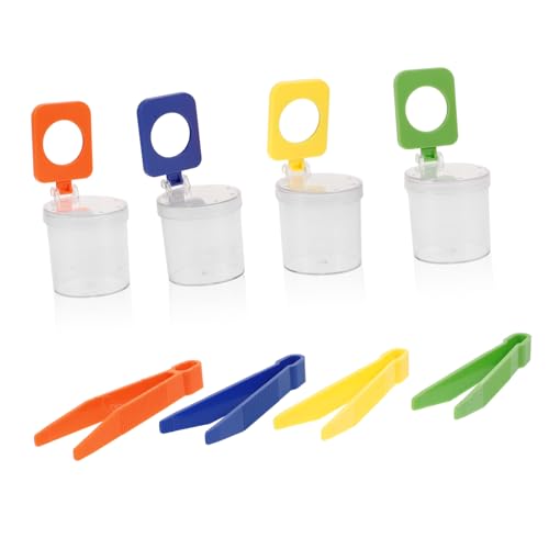 JOINPAYA 4er-Packung Outdoor-abenteuerwerkzeuge Kleiner Insektenkoffer Insektenbehälter Insektentöpfe Lupe Vergrößerungsbehälter Zum Lernen Vergrößerungsbehälter Für Studenten Plastik von JOINPAYA