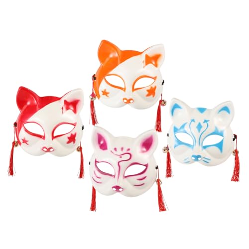 JOINPAYA 4er Set Handbemalte Katzen Und Fuchs Masken Für Cosplay Und Partys Dekorative Halbmasken Für Halloween Und Karneval Farben Zufällig JOINPAYA 4er Set Handbemalte Katzen Und Fuchs Masken Für Cosplay Und Partys Dekorative Halbmasken Für Halloween Und Karneval Farben Zufällig von JOINPAYA