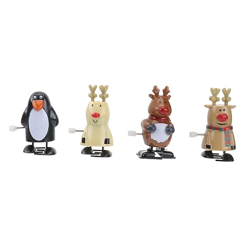JOINPAYA 4pcs Weihnachtliches Aufziehspielzeug Spielzeugautos Kinderspielzeug Auto Uhrwerkspielzeug Weihnachtsspielzeug Weihnachtsuhrwerkpuppen Plastik von JOINPAYA