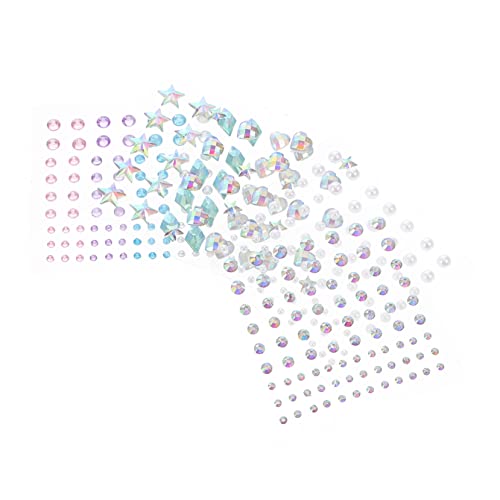 JOINPAYA 5 Blätter Strass-Aufkleber Perle Mädchen-Ohrringe Stabohrringe Sticker-Ohrringe für Mädchen weihnachtsdeko Dekoration Weihnachten merksam Gesichtsschmuck Edelstein-Aufkleber Acryl von JOINPAYA