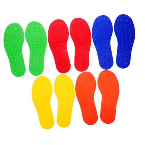 JOINPAYA 5 Paare Taktile Massage von Hand- und Fußabdrücken Flache Punktmarkierungen sensorische Gegenstände Bodenmarkierungen im Klassenzimmer Tanzflächenmarkierungen sensorisches Pad PVC von JOINPAYA