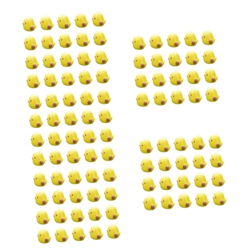 JOINPAYA 5 Sätze Kleine Gelbe Hühnerverzierung Winzig Zahlen Miniatur-Huhn Desktop-küken-Figuren Entzückende Kükenfiguren PVC Yellow 20 Stück * 5 von JOINPAYA