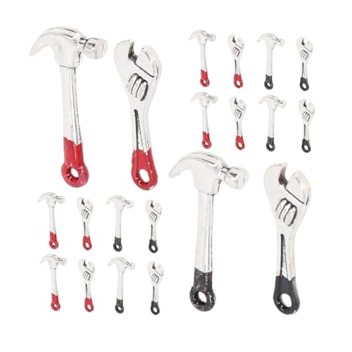 JOINPAYA 5 Sätze Miniatur-werkzeugset für Puppenhäuser aus Metall Mini-schraubenschlüssel Hammer und Schraubenschlüssel Robustes Reparaturset für Bastler und Zubehör zur von JOINPAYA