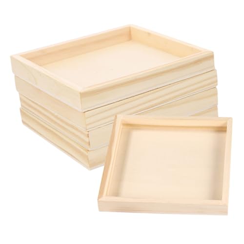 JOINPAYA 5 Stück 3D-Puzzle-Spielzeugtablett Nisttabletts für die Küche Sortierfach Puzzle aufbewahrung Woody Puzzle Puzzle-Box Holzschalen für Blockpuzzle unfertiges Holztablett hölzern von JOINPAYA
