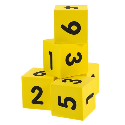 JOINPAYA 5 Stück Bunte Schaumstoffwürfel für kinderspielzeug spielzeuge für Tischspiele brettspiel Multifunktionswürfel Spielwürfel für draußen Eva Yellow JOINPAYA 5 Stück Bunte Schaumstoffwürfel für kinderspielzeug spielzeuge für Tischspiele brettspiel Multifunktionswürfel Spielwürfel für draußen Eva Yellow von JOINPAYA