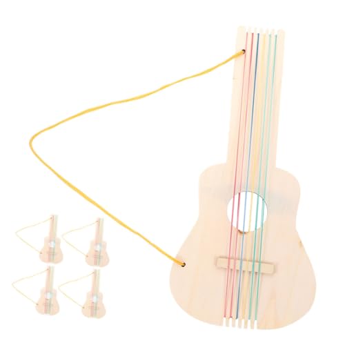 JOINPAYA 5 Stück Doodle-zeichnungsgitarre Akustikgitarre Klein Und Kind DIY-Musikinstrument Herstellen DIY Leere Gitarre Unvollendete, Unlackierte Gitarre Unfertige Leere Gitarre Holz Khaki von JOINPAYA