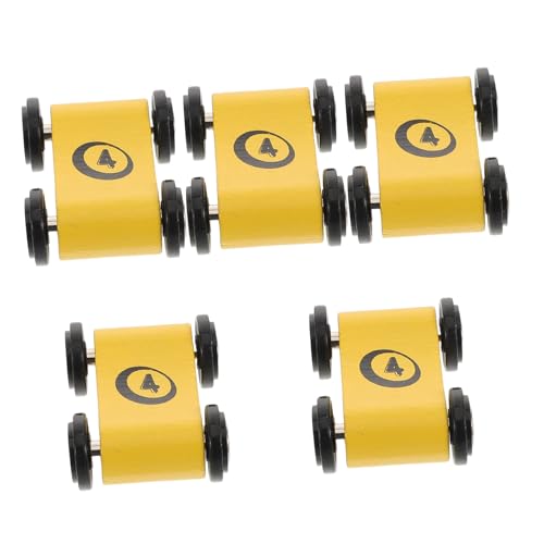JOINPAYA 5 Stück Hölzerne Rückenlastwagenspielzeug Autos für Autorennen Frühe Lernspielzeug Mini-Auto- Autospielzeug Rennwagen aus Holz Yellow von JOINPAYA