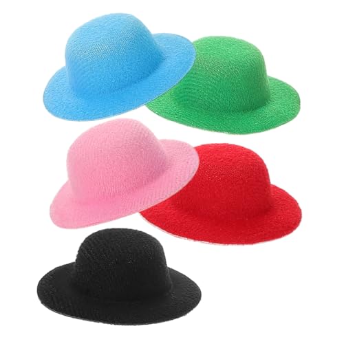 JOINPAYA 5 Stück Mini-Zylinder Geburtstagsgeschenk puppenhauszubehör Niedlicher Hut Spielzeugdekor Miniaturzubehör Hunde Mini-Tops-Hut klein Spitze Partygeschenke Minihüte zum Basteln Stoff von JOINPAYA